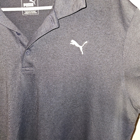 Puma Mens Blue Polo Short Sleeve Shirt Size L - Picture 3 of 12